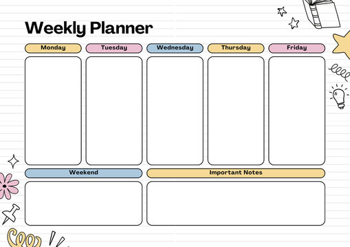 Weekly planner - Powered by Adobe