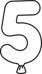 Balloon Number 5 Icon – Playful Inflated Digit for Birthday, Celebration, Kids Learning & Festive Design