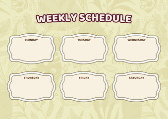 Weekly schedule