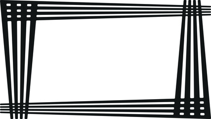 Black and white striped background frame design illustration pattern texture vintage square card backdrop