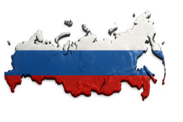 Russia 3D Map with National Flag Texture – Russian Federation Country Shape
