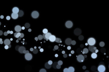 Elegant Light Bokeh Overlays Black Background. Abstract Soft Light Effect Spot Texture