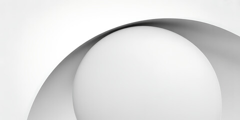 Abstract monochrome curved paper or fabric creating a soft, elegant form