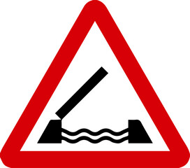 Open Bridge Warning Sign warns drivers that a bridge ahead can be opened or raised.