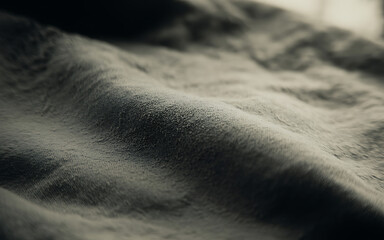 Closeup of soft, textured fabric with gentle folds and shadows creating depth