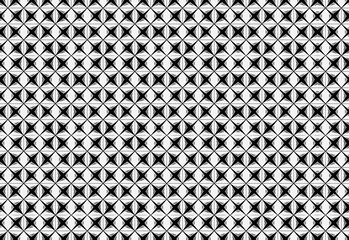 Geometric Black and White Tessellated Pattern With Star-Shaped Motifs For Wallpaper Or Background