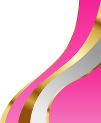 Pink and Gold Luxury Corner Border Illustration