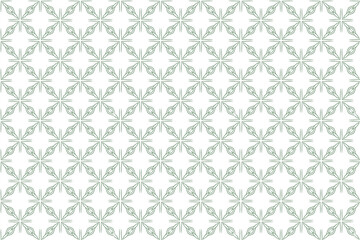 Geometric Leaf Pattern Wallpaper With Repeating Star Shapes In Soft Green Tones, Elegant Seamless Design Texture