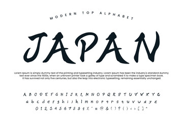 Asian chinese font and Japanese alphabet lettering  font vector typeface © Nurul