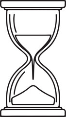 Minimalist Hourglass Icon – Black and White Line Art Symbol of Time, Deadline, Patience, and Productivity for UI/UX, Planner, and Business Use