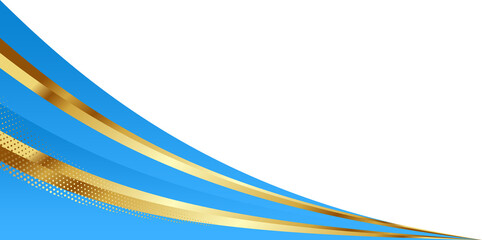 Blue and Gold Luxury Corner Border Illustration