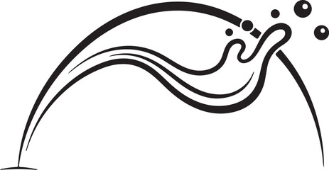 Abstract Splash Wave Icon – Minimalist Fluid Motion Symbol with Droplets and Curved Lines for Creativity, Energy, and Flow Concepts