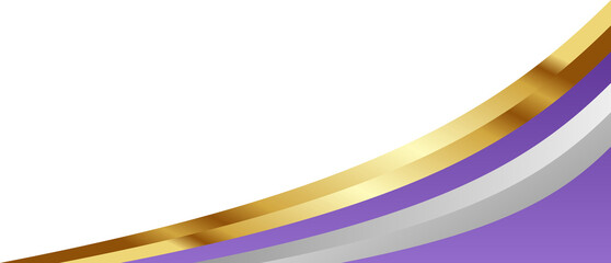 Purple and Gold Luxury Corner Border Illustration