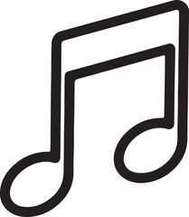 Bold Black Music Note Icon – Minimalist Quaver Symbol for Audio, Sound, and Music Design Projects