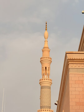 minaret of mosque In Medina, Nabawi 