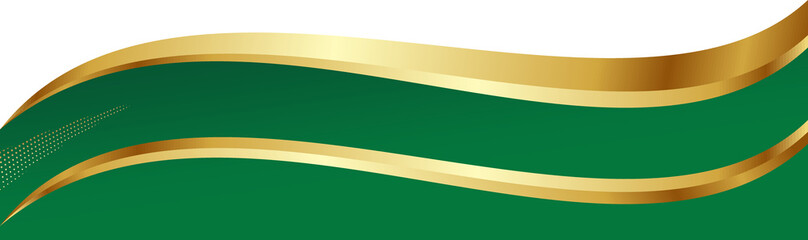 Green and Gold Luxury Corner Border Illustration