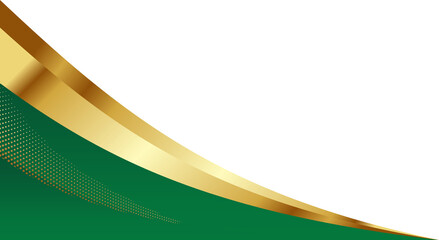 Green and Gold Luxury Corner Border Illustration