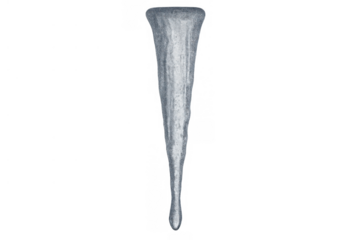 Icicle forming, hanging and melting, showing frozen water, ice, and cold winter weather on transparent background
