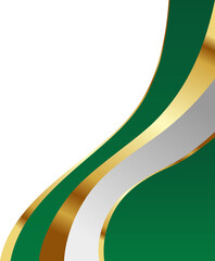 Green and Gold Luxury Corner Border Illustration