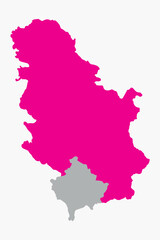 Fototapeta premium Vector graphic artwork suitable for print and web containing flat detailed map of SERBIA