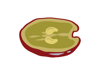 Red Grape Fruit Sliced Illustration
