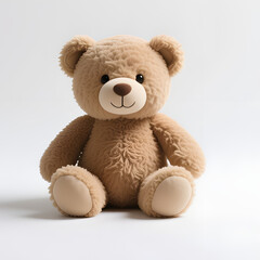 Obraz premium Cute Teddy Bear Plush Toy Isolated on White Background