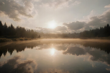 Fototapeta premium morning on the lake
