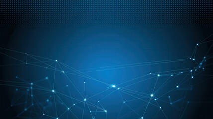 Obraz premium Dynamic abstract network grid with glowing nodes and connecting lines creating a futuristic digital concept background.