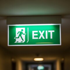 Illuminated Exit Sign - Safety and Direction in Emergency Situations.