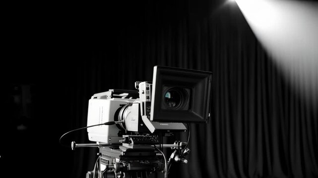 Professional Video Camera in Studio Setting
