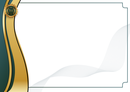 Elegant Certificate Template with Gold and Teal Accents for Formal Recognition.