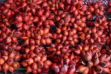 Full frame shot of ripe Zalacca fruit for sale in the market stall