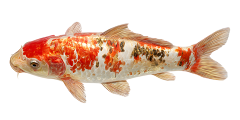 Koi fish isolated on the white background