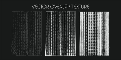 modern different types of overlay texture(paint, old, dust, cracks and other). monochrome vector collection for grunge, vintage, staight effects.