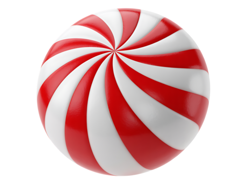 Peppermint candy isolated on transparent background