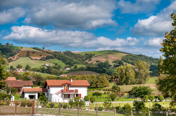 Naklejka premium Ainhoa ​​is a French town and commune located in the Pyrénées-Atlantiques department, in the Nouvelle-Aquitaine region of France.