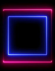 Fototapeta premium Neon light frames glowing on transparent background for creative designs