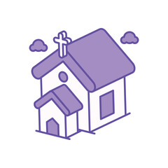 Church icon clean and modern vector illustration