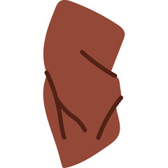 Abstract Brown Shape With Dark Red Lines Suggestive Of A Stylized Muscle Or Organic Form On A White Background