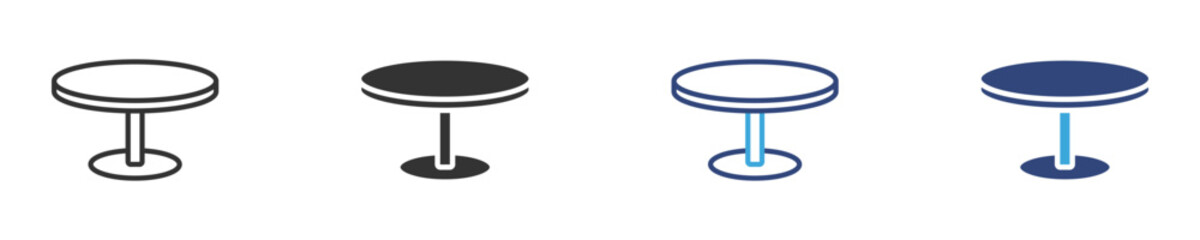 Round Table icon set, vector illustration .