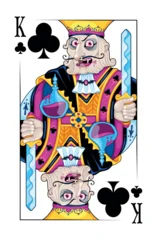 Fototapete Kinderzimmer Vampire King of Clubs Playing Card. Vector Illustration   © ddraw