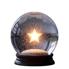 Magical snow globe with glowing star for holiday season greetings