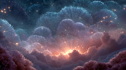 Abstract fractal celebration ai generated background