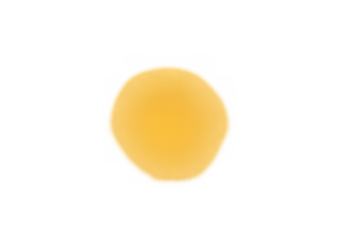 Yellow glowing circle or light spot on transparent background creating abstract lens flare effect
