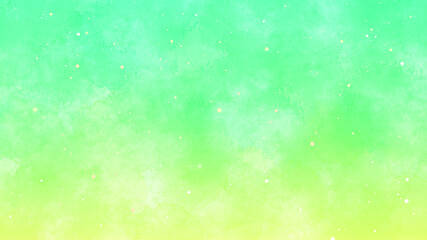 明るい緑色と黄色のグラデーションの背景　水彩
