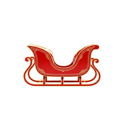 Elegant red sleigh ready for Christmas, holiday season celebrations