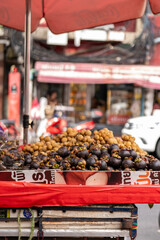 Fresh tropical fruits at street market in Bangkok, Thailand