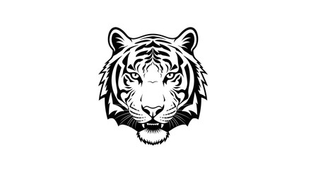 Tiger head portrait with transparent background