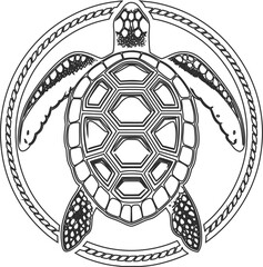 line art turtle vector icon, perfect for modern branding, eco concepts, and artistic marine themed graphics.