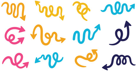 Dynamic colorful arrows showcase direction innovation and creative flow for business success